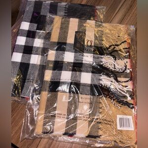 Clara Clark Set of 2 Plaid Scarves